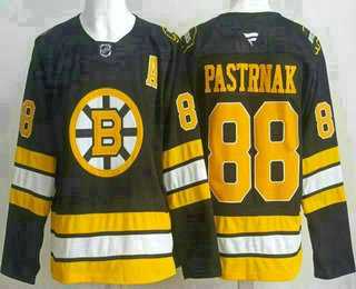 Men%27s Boston Bruins #88 David Pastrnak Black 2025 Authentic Jersey